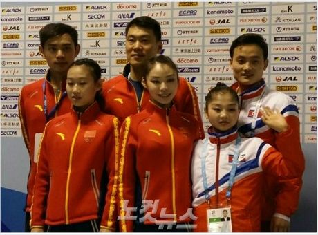 지난해 삿포로동계아시안게임 피겨스케이팅 페어 동메달을 따낸 북한 김주식(오른쪽부터)-렴대옥 조.(사진=노컷뉴스DB)