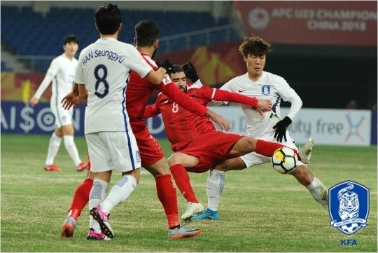 2018 아시아축구연맹(AFC) 23세 이하 챔피언십에서 우승에 도전장을 내민 한국은 조별예선에서 D조 최하위로 평가된 시리아와 무기력한 경기 끝에 0-0 무승부에 그쳤다.(사진=AFC 제공)