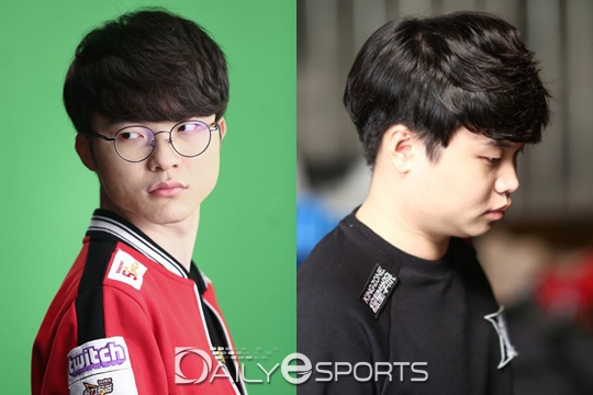 '페이커' 이상혁(왼쪽)과 '비디디' 곽보성.