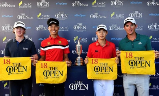 디 오픈 티켓을 획득한 네 명의 선수. 사진=SMBC 싱가포르오픈 SNS