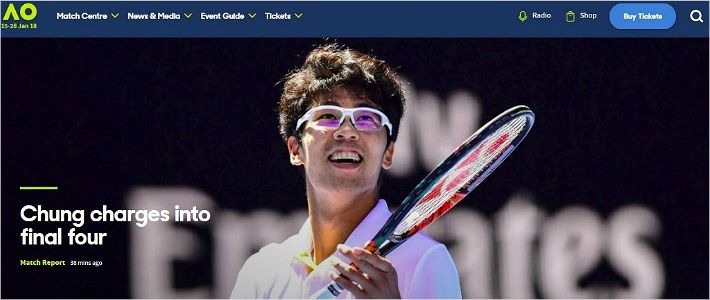 (사진=호주오픈 공식 홈페이지 캡처)