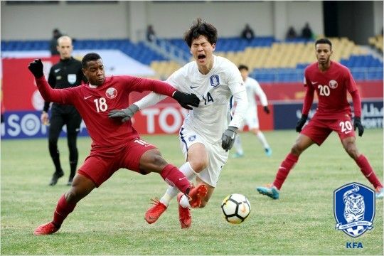 김봉길 감독이 이끄는 23세 이하 축구대표팀은 카타르와 2018 아시아축구연맹(AFC) 23세 이하 챔피언십 3-4위전에서 0-1로 패해 2010년 도쿄올림픽 아시아지쳑 최종예선 톱 시드 획득이 무산됐다.(사진=AFC 제공)