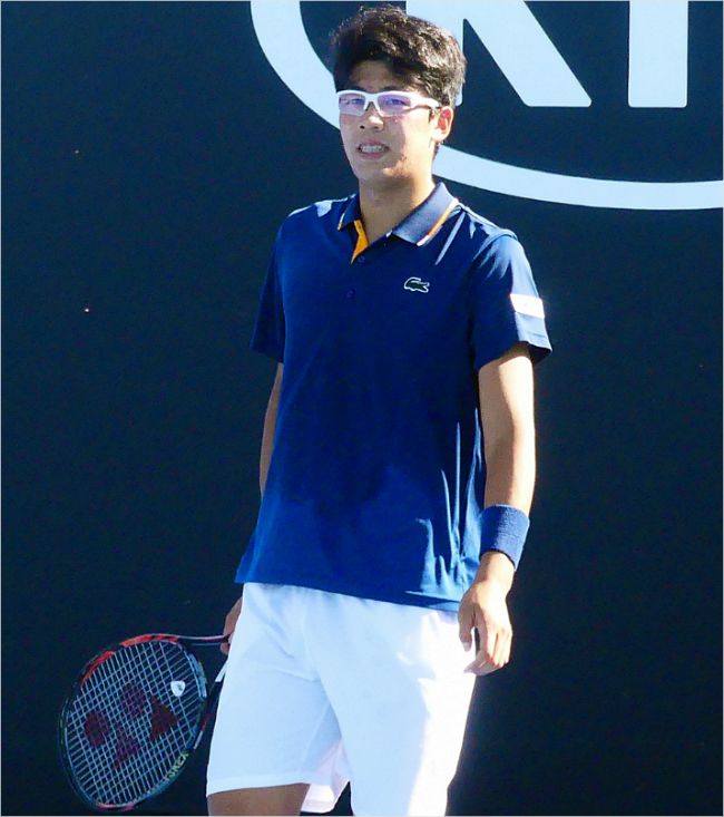 호주오픈 복식에도 출전한 정현의 모습.(사진=대한테니스협회)