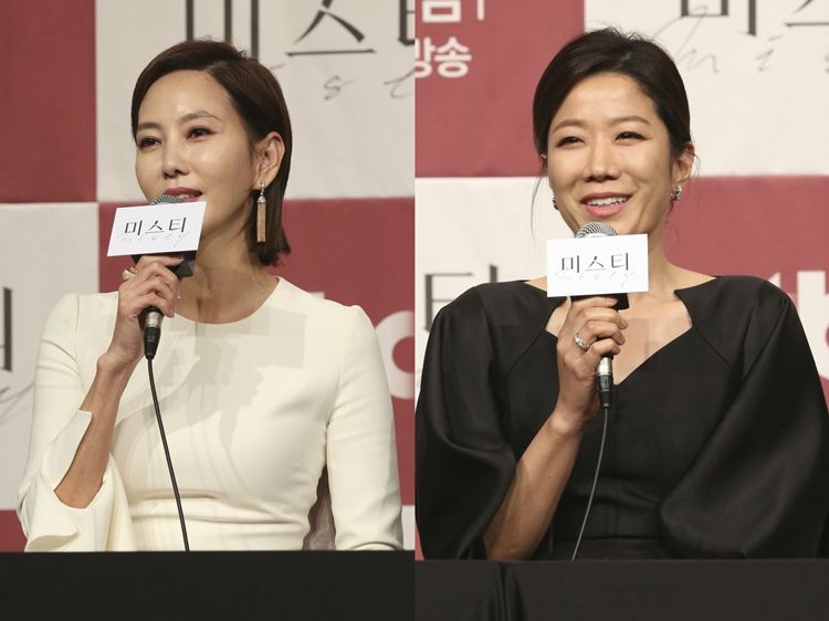 JTBC 새 금토드라마 '미스티'에서 각각 고혜란, 서은주 역을 맡아 6년, 11년 만에 드라마로 돌아온 배우 김남주, 전혜진 (사진=JTBC 제공)