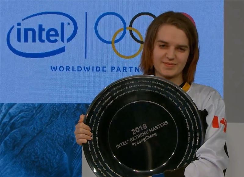 'Scarlett' 사샤 호스틴이 IEM 시즌12 평창 대회에서 우승을 차지했다(사진=트위치 생중계 화면 캡처).