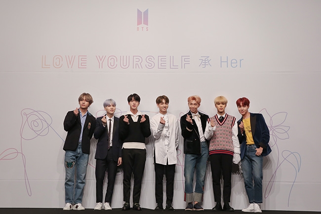 ‘음반킹’ 방탄소년단 LOVE YOURSELF 承 ‘Her’ 158만장 판매, 최고치 경신