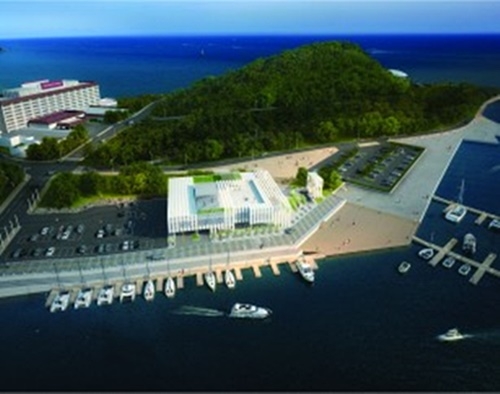 문화재보호구역인 동백섬에 자리잡은 더베이101.(사진=더베이101)