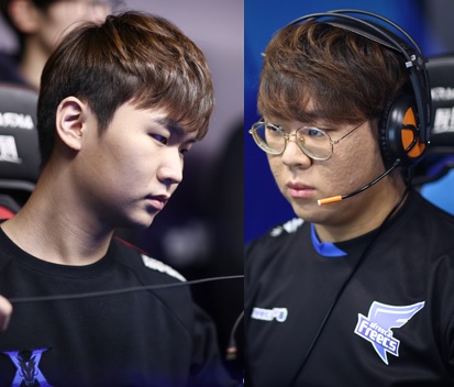 킹존 드래곤X의 '고릴라' 강범현(왼쪽)과 아프리카 프릭스의 '투신' 박종익.