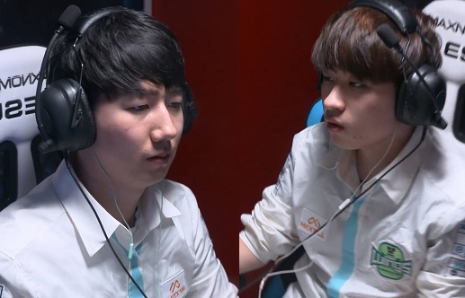 IEM 카토비체 스타2 4강에서 맞붙은 진에어 이병렬(왼쪽)와 조성주.