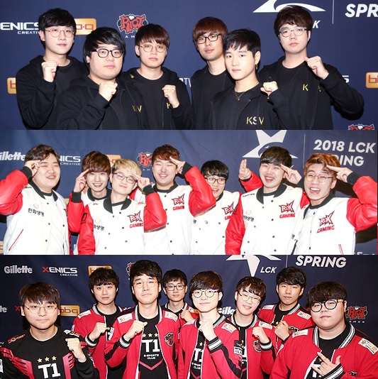 KSV(맨 위)와 락스 타이거즈(가운데), SK텔레콤 T1이 5강 진출 싸움을 본격화한다.