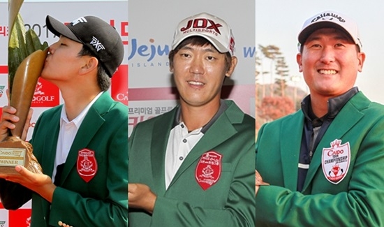 지난 시즌 프로 데뷔 첫 승을 차지한 이정환과 이지훈, 최고웅(왼쪽부터). 사진=마니아리포트DB