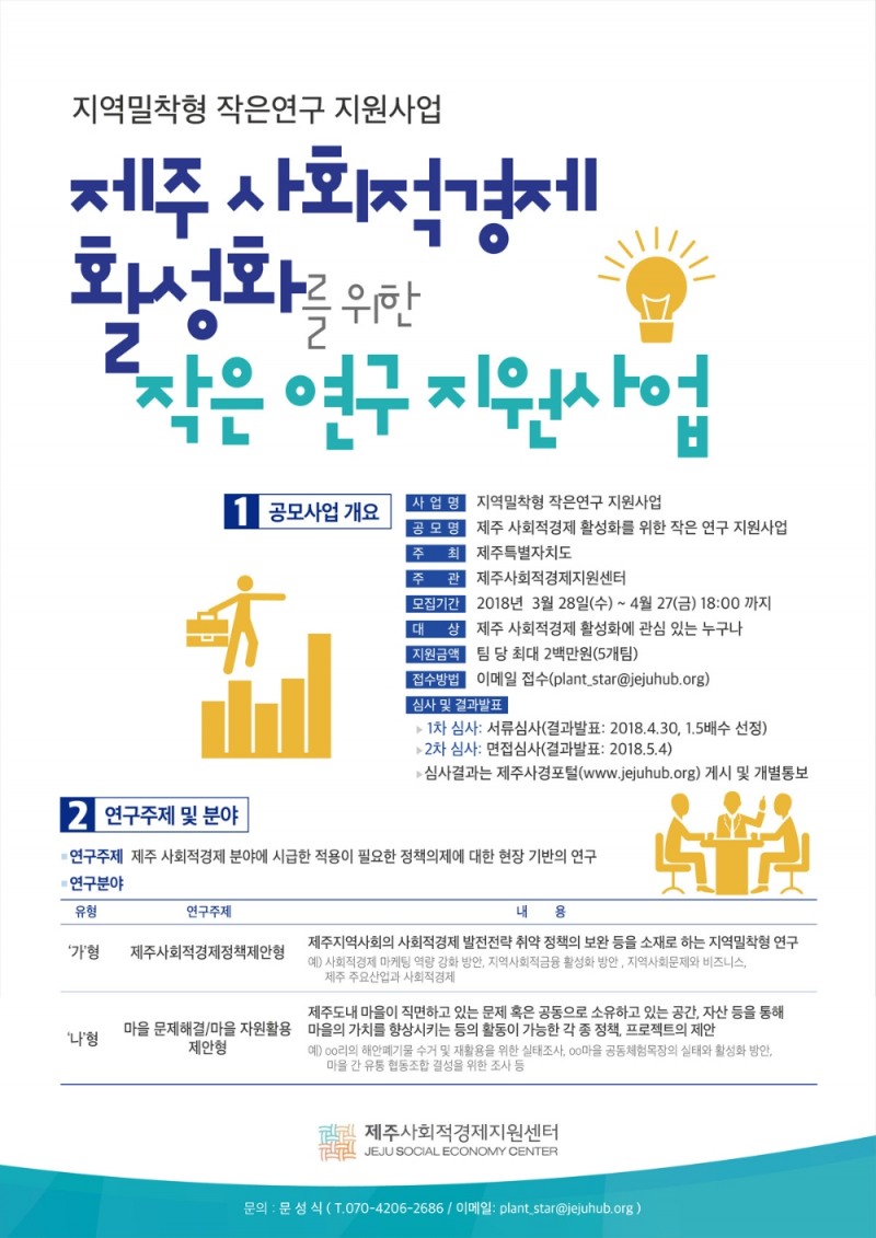 제주사회적경제지원센터, 사회적경제 활성화 아이디어 공모