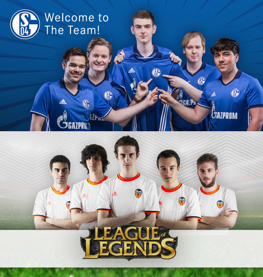 2016년 리그 오브 레전드 팀을 창단한 두 명문 축구팀.(사진=발렌시아 CF, FC 샬케 04 SNS 발췌)