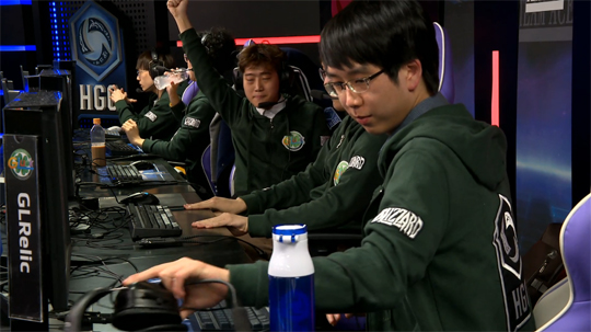 펠리즈를 잡고 5위를 확정 지은 글럭.(사진=HGC 중계 캡처)