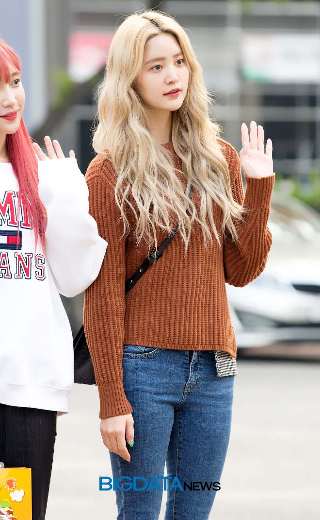 EXID 정화, '뮤직뱅크' 출근길 현장