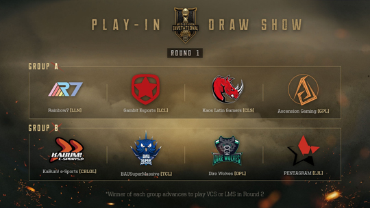 2018 MSI 플레이-인 스테이지 1라운드, 조 추첨 완료