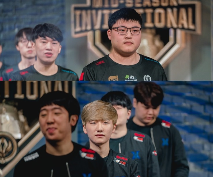 중국 대표 로얄 네버 기브업(위)와 한국 대표 킹존 드래곤X가 MSI 결승에서 맞붙는다.