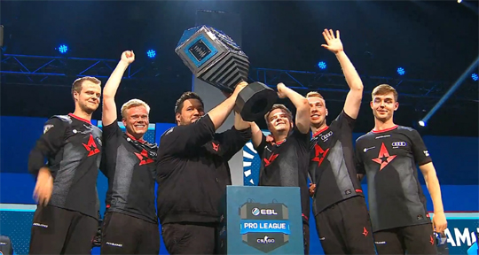 ESL 프로리그에서 우승한 아스트랄리스.(사진=ESL 중계 캡처)