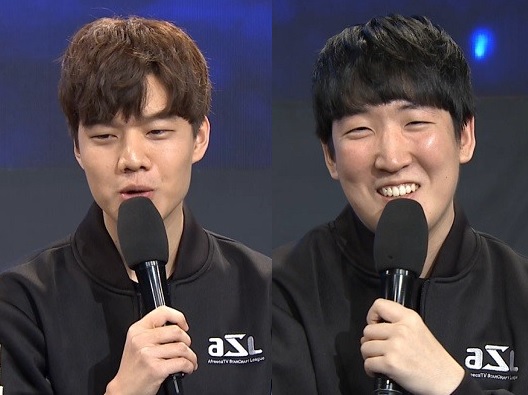 막상막하의 프로토스전 실력을 보유하고 있는 정윤종(왼쪽)과 장윤철.