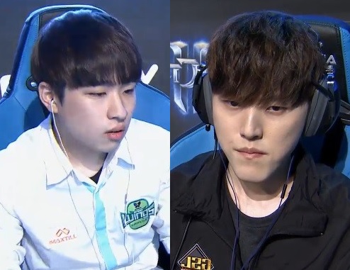 조성주(왼쪽)와 김도우가 GSL 시즌2 4강에서 맞붙는다.