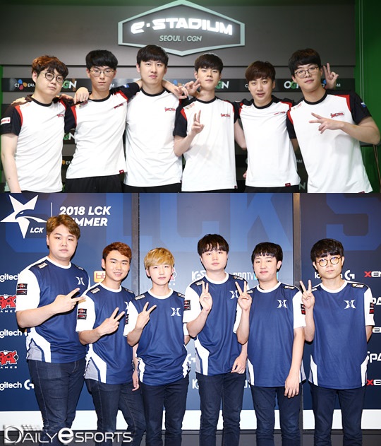 kt 롤스터(위)와 킹존 드래곤X가 상위권 진입을 놓고 맞대결을 펼친다.