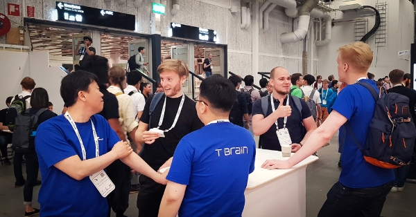 지난 10~15일 열린 ICML에서 진행된 채용 현장 모습 (사진=SKT)