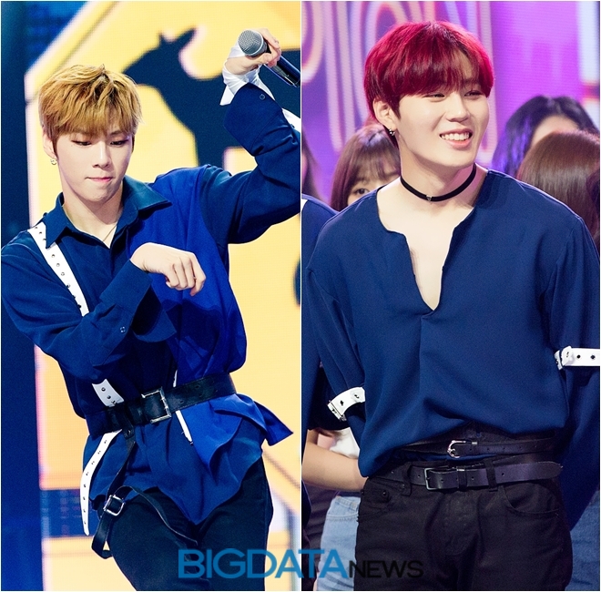 그룹 워너원의 강다니엘과 하성운