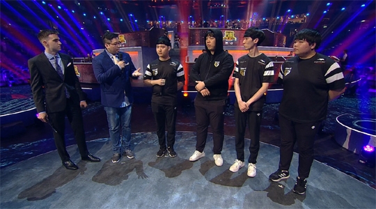 PGI 개막일에 선두로 나선 젠지 블랙.(사진=PGI 중계 캡처)