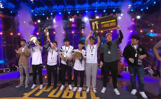 PGI 2018 TPP에서 우승한 젠지 골드.(사진=PGI 중계 캡처)