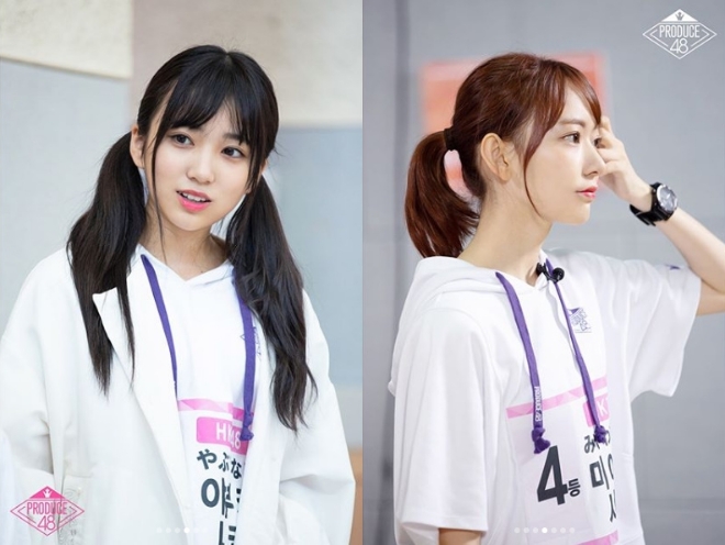 '프로듀스48'의 야부키 나코-미야와키 사쿠라