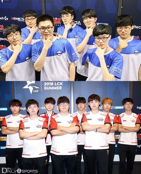 상위권 판도를 결정할 수 있는 후보로 꼽히고 있는 MVP(위)와 SK텔레콤 T1.