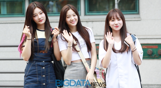 장규리-조유리-이시안, '프로듀스48'의 콘셉트 평가 출근길 현장