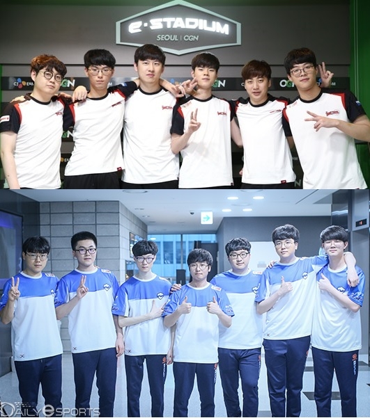 롤챔스 2018 서머 마지막 경기를 치르는 kt 롤스터(위)와 MVP.