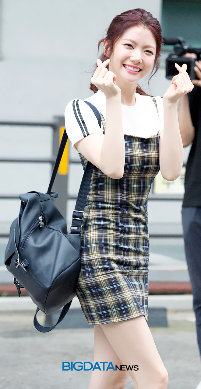 이가은, '프로듀스48'의 콘셉트 평가 출근길 현장