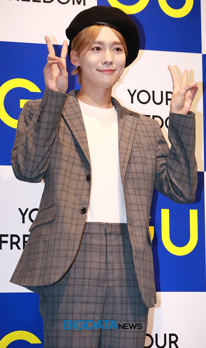 위너 김진우, 'GU 팝업 이벤트 오픈 파티' 포토월 행사 현장