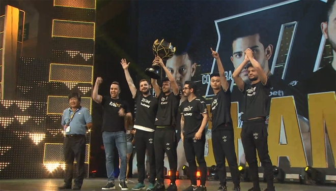 조텍컵 마스터즈 2018에서 우승한 MIBR.(사진=조텍컵 중계 캡처)