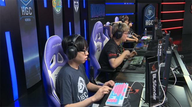 미라클을 3대0으로 꺾은 블라썸.(사진=HGC 중계 캡처)