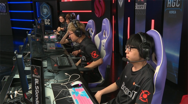 펠리즈를 3대0으로 잡은 블라썸.(사진=HGC 중계 캡처)