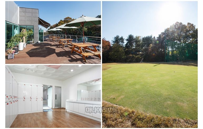 기흥수상골프연습장 내 카페 및 락카, 숏게임연습장 이미지.