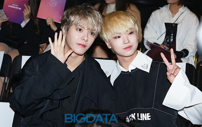 뉴키드 윤민-지한솔, 2019 S/S 헤라 서울패션위크 현장