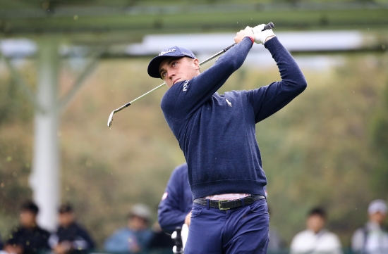 CJ컵을 앞두고 드라이빙레인지에서 연습중인 저스틴 토머스. 사진 제공=JNA GOLF