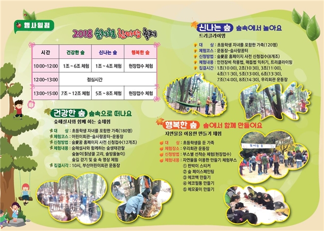 가족과 건강한·신나는·행복한 숲체험