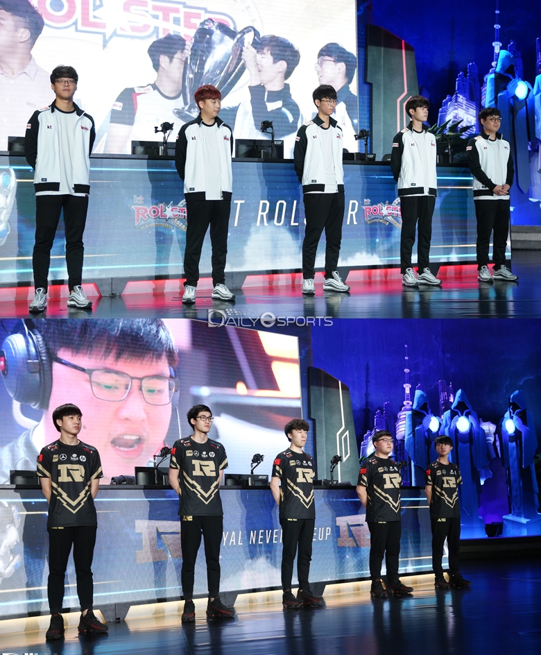 우승 후보로 꼽혔던 kt 롤스터(위)와 로얄 네버 기브업이 8강에서 동반 탈락하는 대이변이 일어났다.