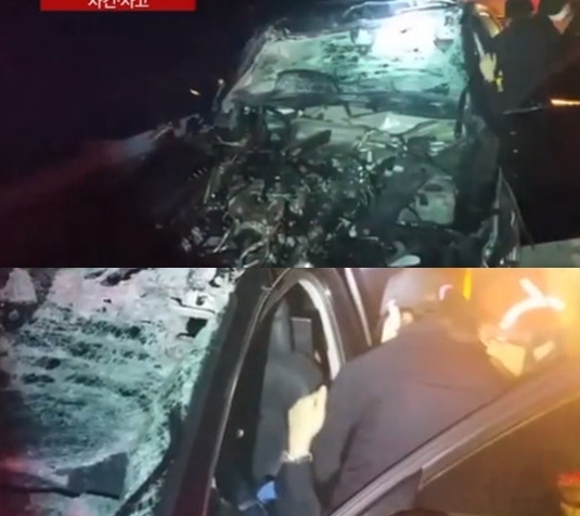 박현빈 교통사고 당시 아우디 반파 사진 보니