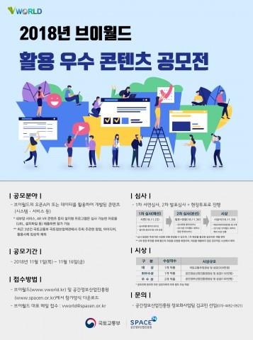 2018 브이월드 활용 우수 콘텐츠 공모전 포스터