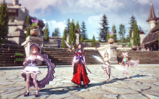 아스텔 스킨전. 좌측부터 로타, 캐릭터, 사지타, 구미호.