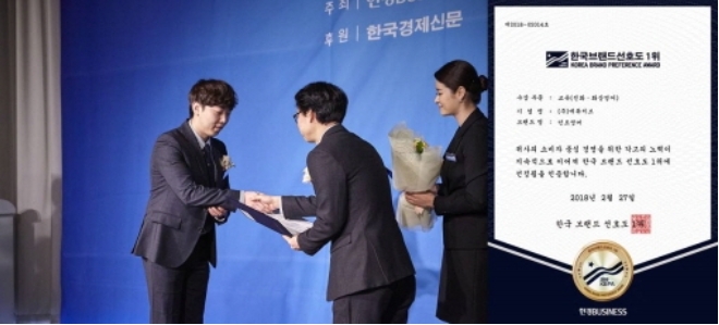소비자가 인정한 전화, 화상영어 업체 민트영어, 2018 한국브랜드선호도 1위 수상