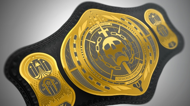 세계 최초로 완료한 팀에게 수여될 챔피언 벨트.