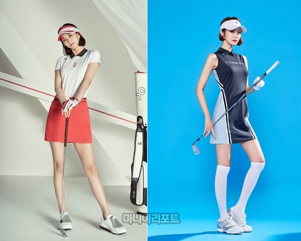 힐크릭 모델 한예슬(좌)과 톨비스트 모델 고준희(우). 사진=힐크릭, 톨비스트