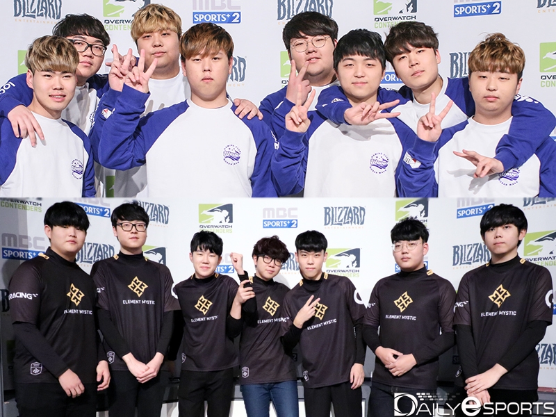 16일 맞붙는 GC 부산 웨이브(위)와 엘리먼트 미스틱.